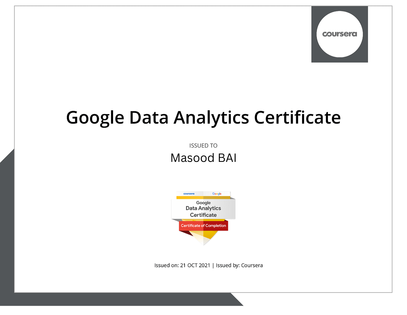 Google Data Analytics Certificate